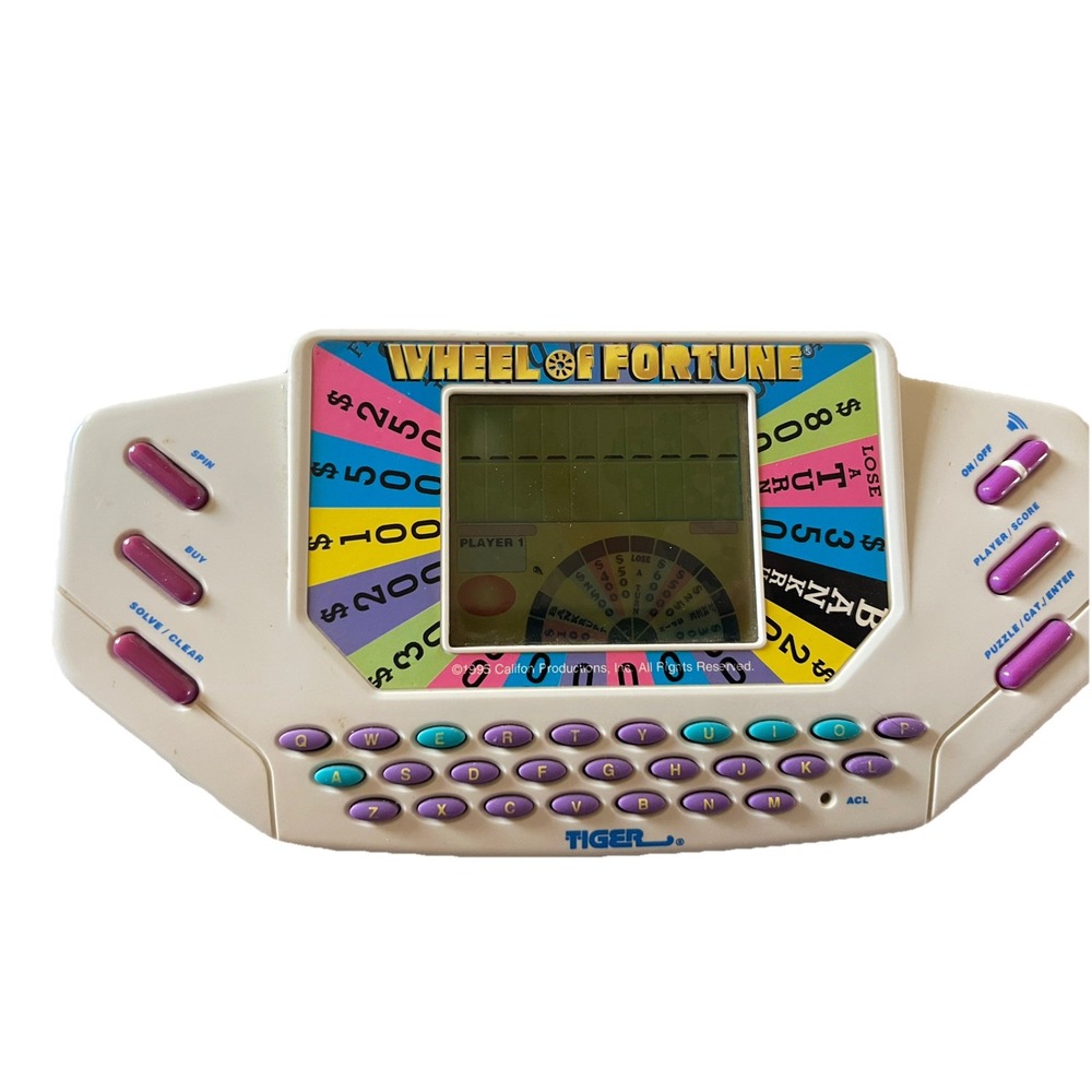 Vintage Tiger Electronics Wheel of Fortune Handheld Game Fun Family Working 1995